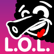 Twitch channel emoji Laughing out load LOL over purple