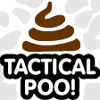 Twitch channel emoji Tactical Poo Over White